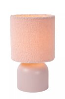 Wohnliche Tischlampe Stoff Pink E14 28 cm blendarm