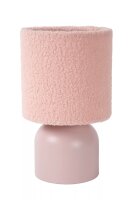 Wohnliche Tischlampe Stoff Pink E14 28 cm blendarm