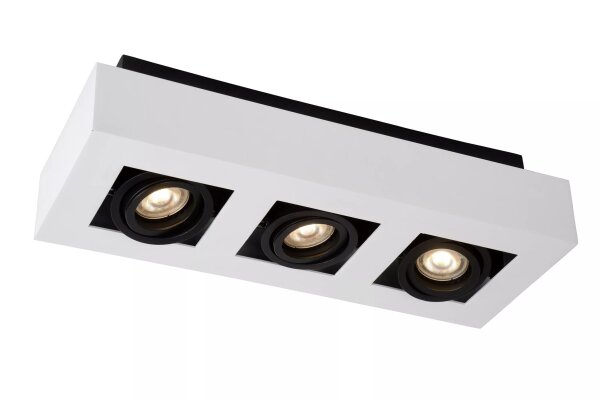 Deckenstrahler Weiß Schwarz 36 cm GU10 3-flmg flexibel