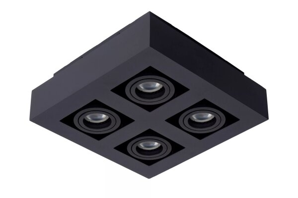 Deckenstrahler Schwarz B:25 cm GU10 4-flmg verstellbar