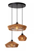 Pendelleuchte Papier Natur Schwarz B:60 cm E27 3-flmg