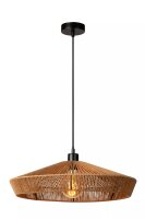 Runde Pendelleuchte Papier Natur Schwarz Ø50 cm E27