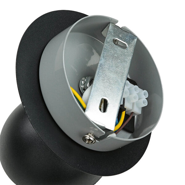 Wandspot rund Ø 11 cm Schwarz Weiß schwenkbar Edelstahl
