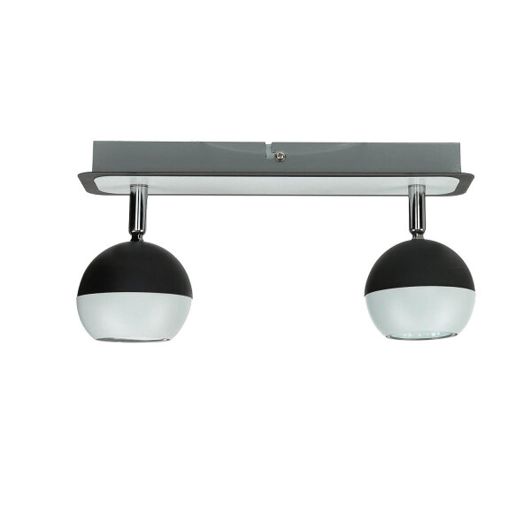 Deckenstrahler klein B: 28 cm 2-flammig GU10 Schwarz Weiß