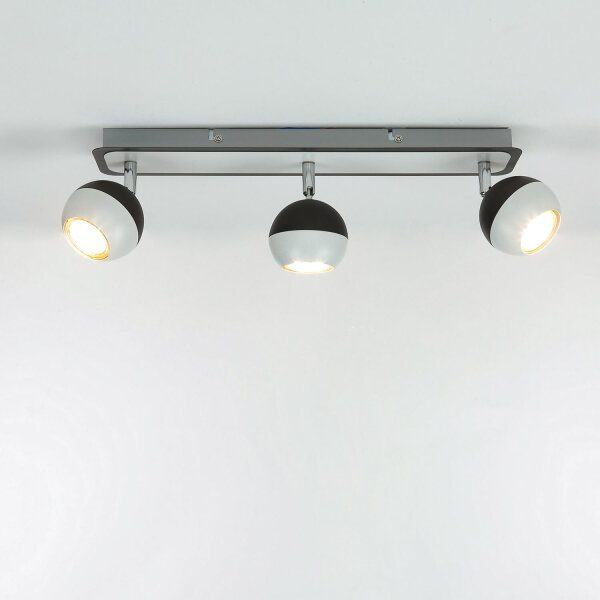 Deckenstrahler Schwarz Weiß B: 43 cm 3-flammig GU10