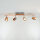 LED Deckenstrahler Kupfer Chrom 3000 K B: 64,5cm Edelstahl Glas