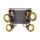 Deckenleuchte Schwarz Gold GU10 4-flammig B: 25 cm Edelstahl