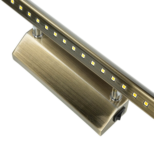 LED Bilderlampe B: 40,7 cm in Messing antik 3900 K neutralweiß