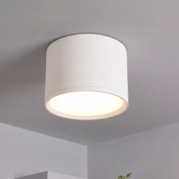 LED Deckenlampe Weiß Ø 10 cm H: 7 cm Aluminium 4100 K 580 lm