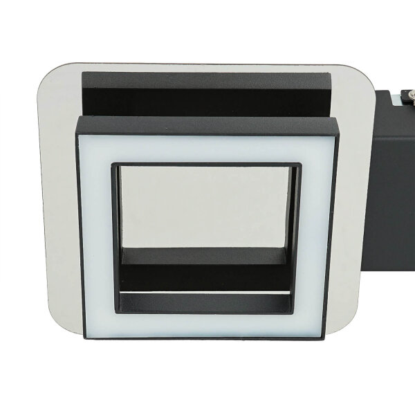 LED Deckenleuchte Metall B: 28 cm klein Schwarz Chrom 4200 K