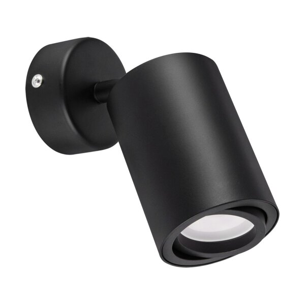 Wandspot Schwarz B: 7 cm H: 18 cm schwenkbar GU10 ETHAN