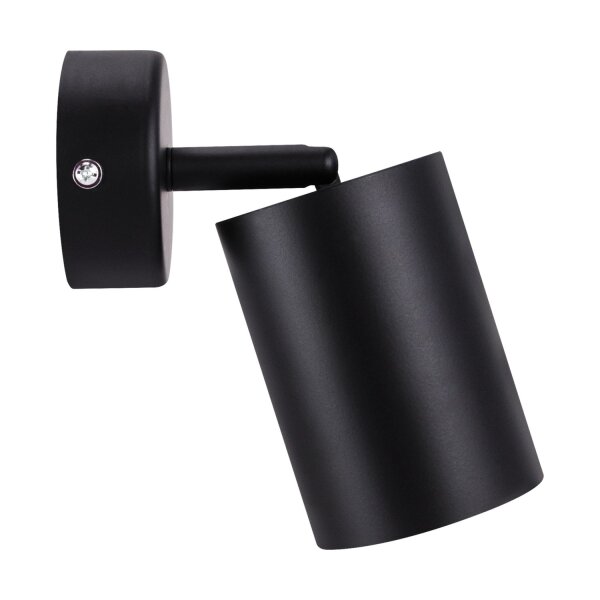 Wandspot Schwarz B: 7 cm H: 18 cm schwenkbar GU10 ETHAN