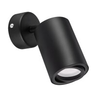 Wandspot Schwarz B: 7 cm H: 18 cm schwenkbar GU10 ETHAN