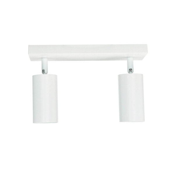 Deckenstrahler Weiß B: 25 cm klein 2-flammig GU10 Metall