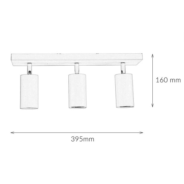 Deckenstrahler Schwarz GU10 3-flammig B: 39,5 cm schwenkbar