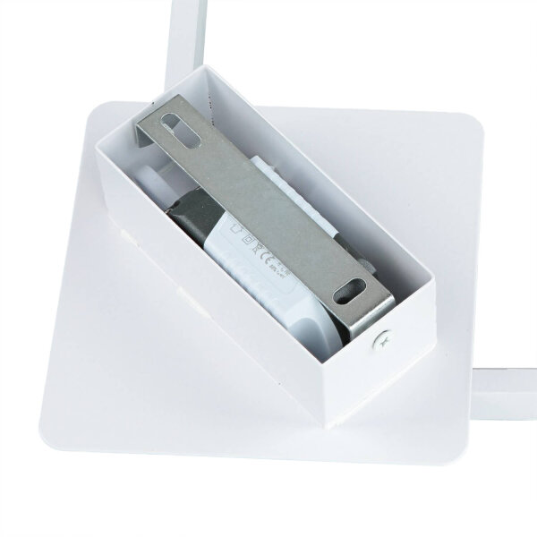 LED Wandleuchte B: 22 cm H: 29 cm Weiß 4100 K Metall eckig