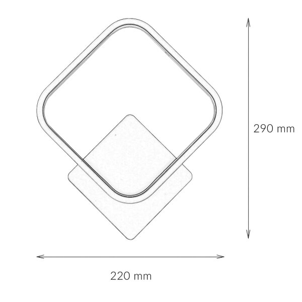 LED Wandleuchte B: 22 cm H: 29 cm Weiß 4100 K Metall eckig
