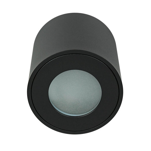 Außenleuchte Schwarz IP54 GU10 Ø 8 cm Aluminium Glas