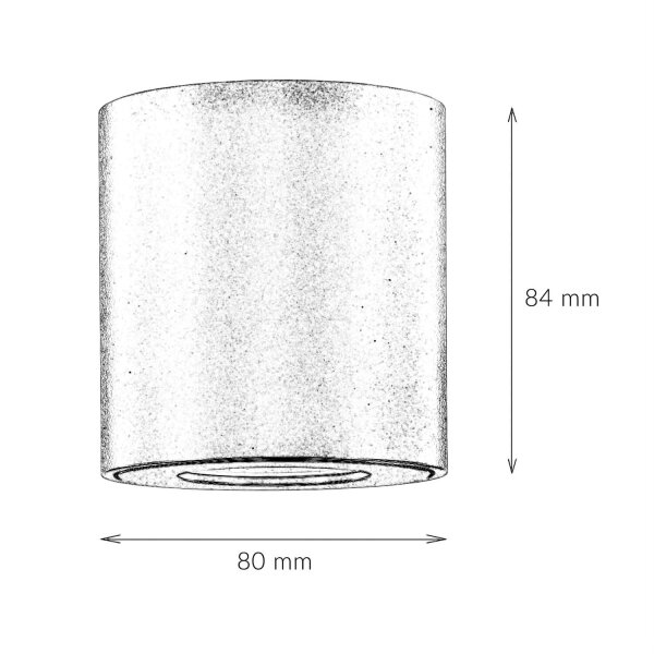 Außenleuchte Schwarz IP54 GU10 Ø 8 cm Aluminium Glas