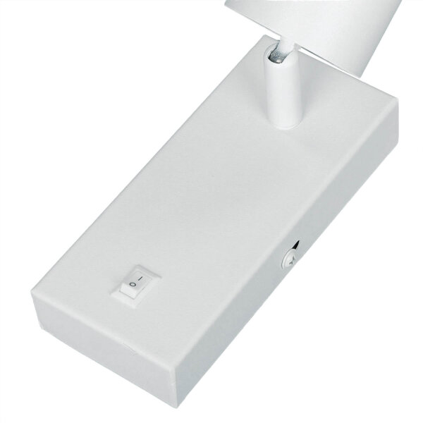 Wandlampe mit Schalter Metall GU10 H: 14 cm schwenkbar Weiß
