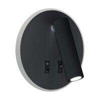 LED Wandspot Schalter Leselampe + Hintergrundlicht Schwarz