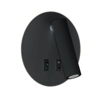 LED Wandspot Schalter Leselampe + Hintergrundlicht Schwarz