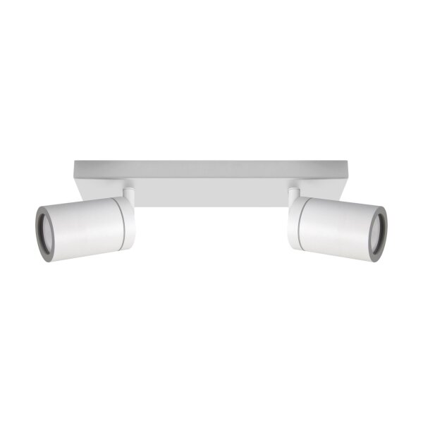 Deckenleuchte GU10 2-flammig B: 25 cm schwenkbar IP44 Weiß