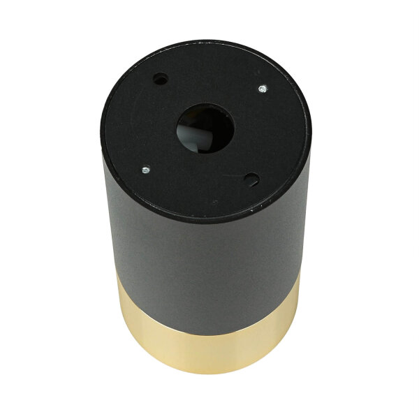 Deckenlampe klein Ø 5,5 cm H: 10 cm Schwarz Gold GU10 Aufputz
