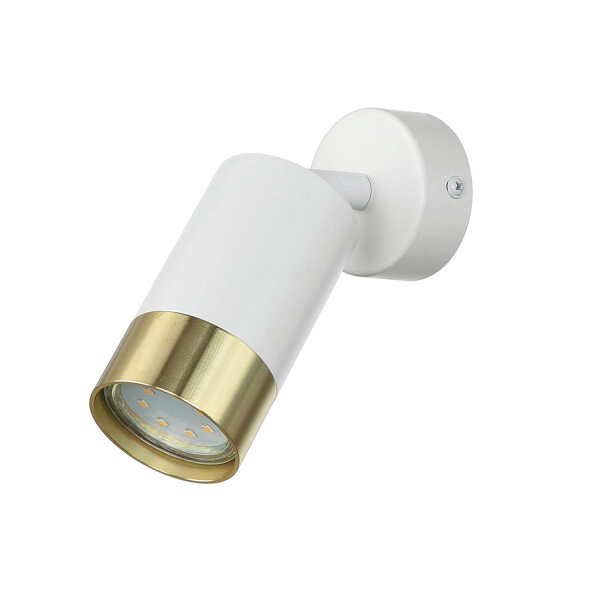 Wandlampe Weiß Gold Ø 7 cm klein schwenkbar GU10 Metall