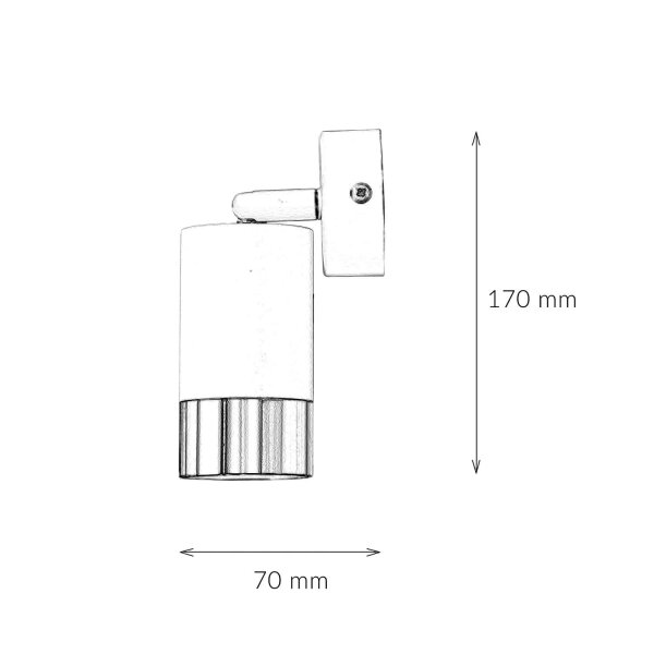 Wandlampe Weiß Gold Ø 7 cm klein schwenkbar GU10 Metall
