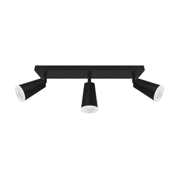Deckenstrahler GU10 3-flammig B: 39,5 cm schwenkbar Schwarz