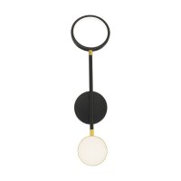 LED Wandleuchte Metall H: 52,5 cm Schwarz Gold 4200 K...