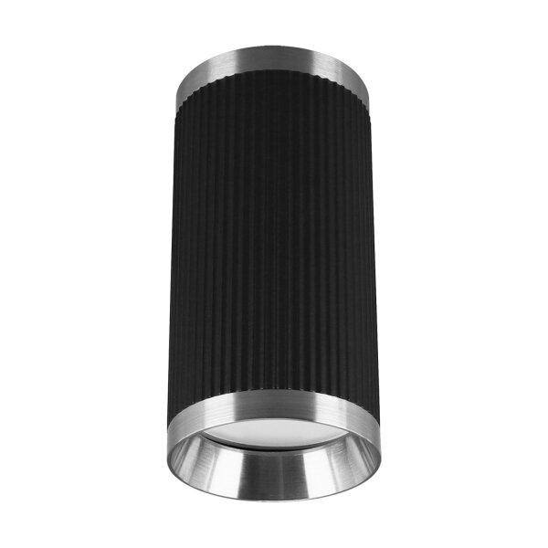 Deckenleuchte Schwarz Chrom GU10 Ø 5,5 cm H: 11 cm Metall