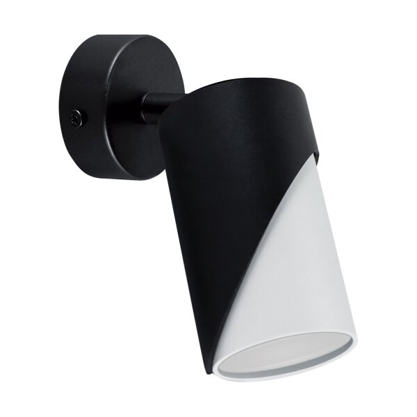Wandspot Metall GU10 Ø 6 cm rund schwenkbar Schwarz Weiß