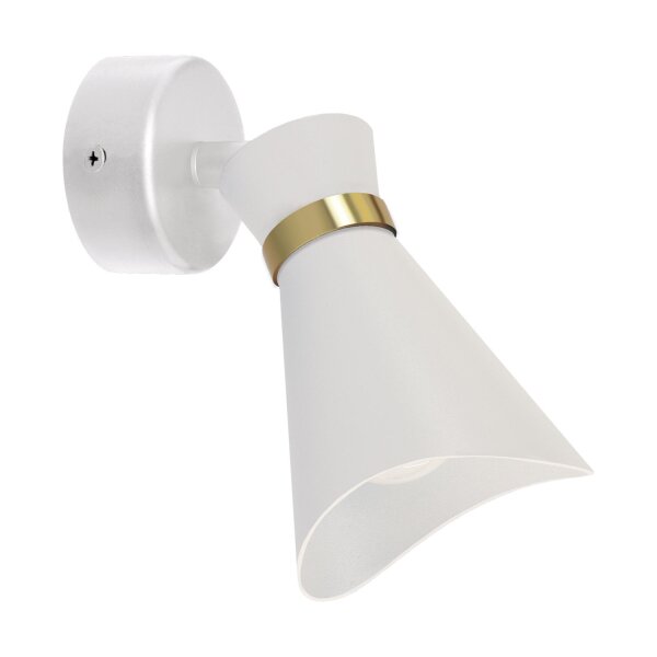 Wandspot schwenkbar B: 8,6 cm verstellbar E14 in Weiß Gold
