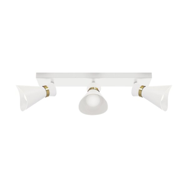 Deckenstrahler klein B: 38 cm 3-flammig E14 Weiß Gold