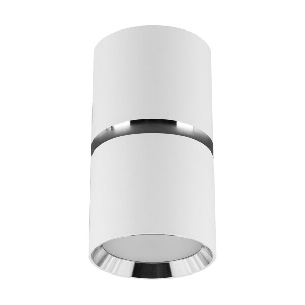 Deckenleuchte Aufputz Ø 5,5 cm H: 10 cm klein Weiß Chrom