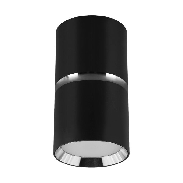 Deckenleuchte Schwarz Chrom Ø 5,5 cm H: 10 cm Zylinder GU10