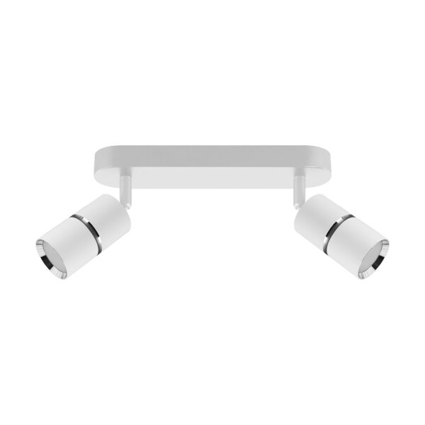 Deckenstrahler schwenkbar B: 26 cm 2-flammig GU10 Weiß Chrom