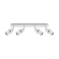 Deckenleuchte Metall 4-flammig B: 59 cm GU10Weiß Chrom