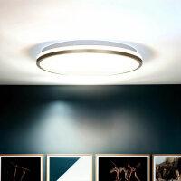 LED Deckenleuchte Weiß Gold Ø 33 cm rund...