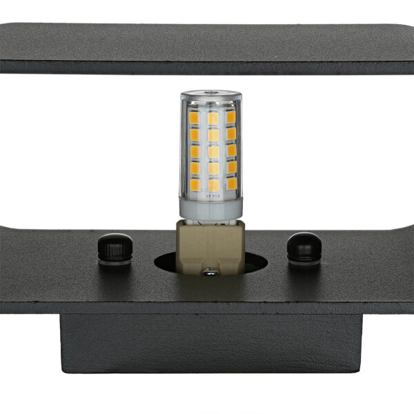 Schwarze Wandleuchte Up Down B: 16 cm H: 8 cm Aluminium G9