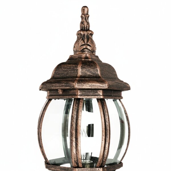 Außen Wandlampe Rustikal E27 H: 54 cm in Kupfer Antik