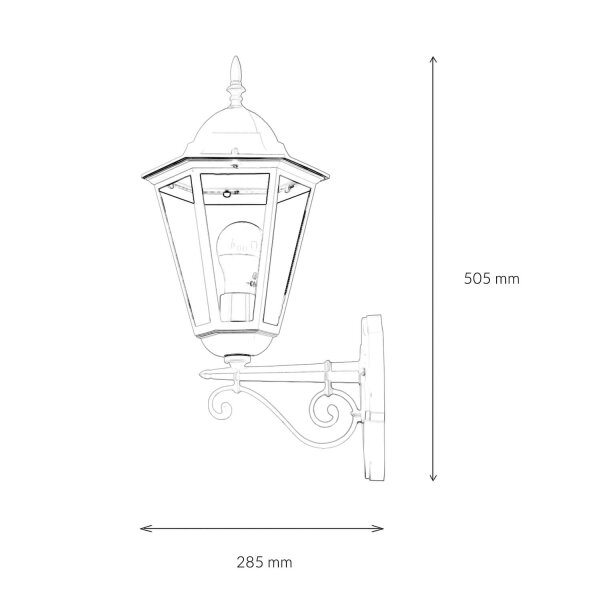 Außenwandlampe E27 IP44 H: 50,5 cm Rustikal in Weiß Gold BRISTOL
