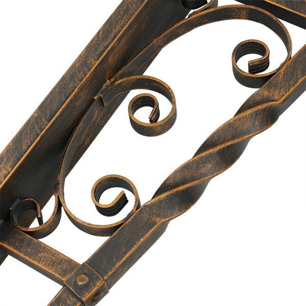 Wandfackel IP44 H: 77,5 cm Schwarz-Kupfer Rustikal E27 CASTLE