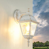 Außenlampe E27 IP44 H: 34,5 cm in Weiß Gold...