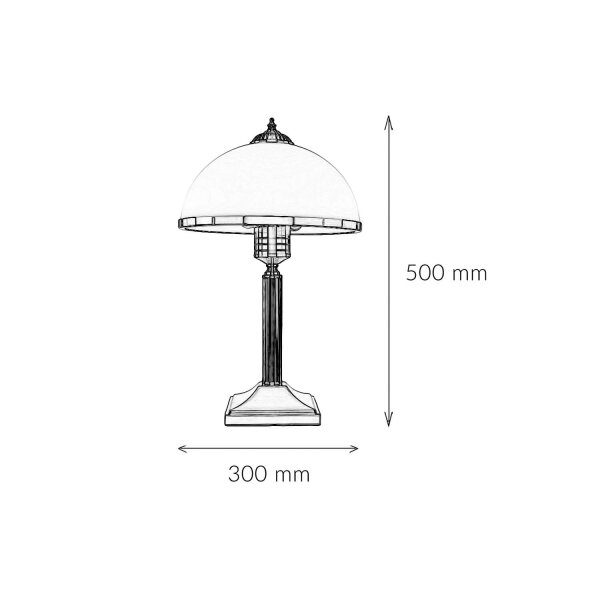 Tischleuchte MARLOW 50cm in Messing antik Jugendstil