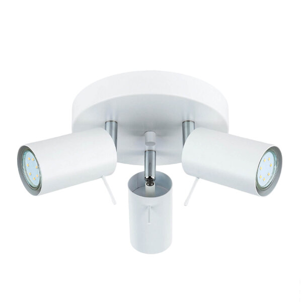 Deckenlampe 3-flammig Weiß Ø 20 cm Metall verstellbar
