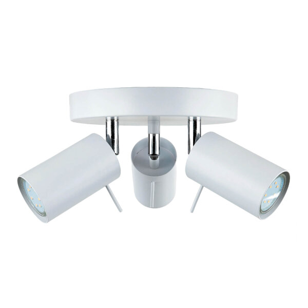 Deckenlampe 3-flammig Weiß Ø 20 cm Metall verstellbar