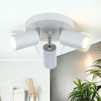 Deckenlampe 3-flammig Weiß Ø 20 cm Metall...
